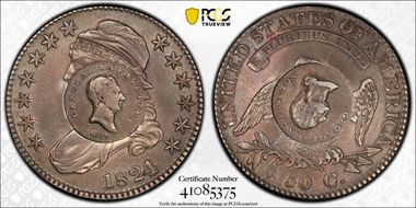 1824 50C Washington-Lafayette GW-112-C1 AU55