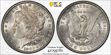 1880-O $1 VAM 48 Hangnail MS62