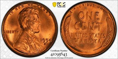 1954-S 1C MS67RD