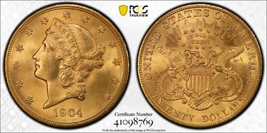 1904 $20 MS65+