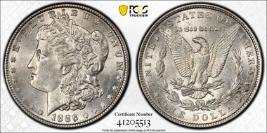 1886 $1 AU58