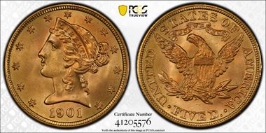 1901 $5 MS67
