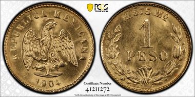 1904-Mo M Peso KM-410.5  Au MS64