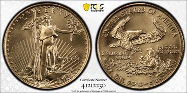 1992 $5 Gold Eagle MS70