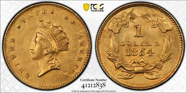 1854 G$1 Type 2 MS62