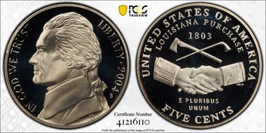 2004-S 5C Peace Medal PR70DCAM