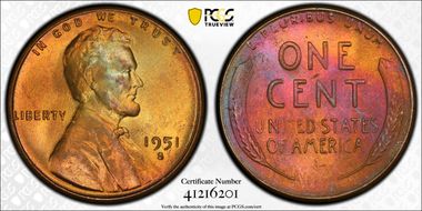 1951-S 1C MS66RB