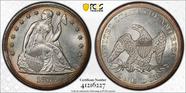 1865 $1 MS63
