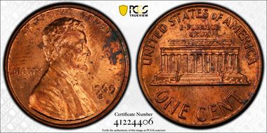 1969-S 1C Doubled Die Obverse MS63RB