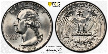 1964-D 25C MS66
