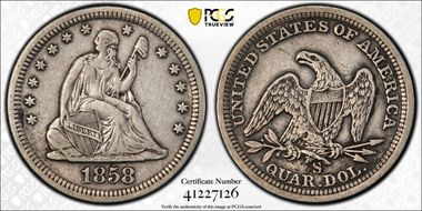 1858-S 25C VF30