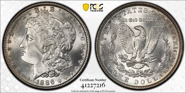 1886 $1 MS65+