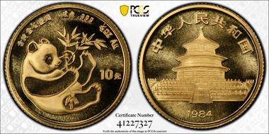 1984 10 Yn Panda Gold PAN-16A MS70