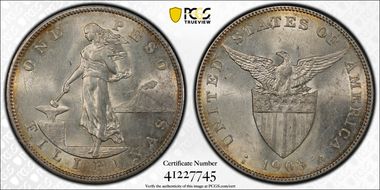 1903-S Peso KM-168  Ag MS63