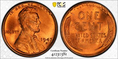 1947-D 1C MS66RD