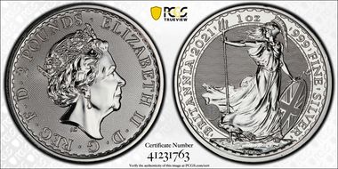 2021 £2 Britannia Ag First Strike MS69
