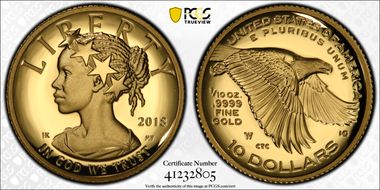 2018-W $10 American Liberty High Relief PR70DCAM