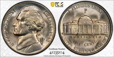 1942-P 5C Silver MS67FS