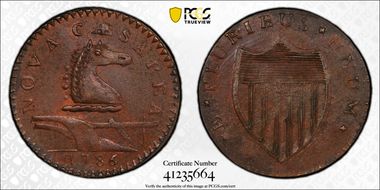 1786 NJ 1/2P Maris 16-J, Protruding Tongue MS64BN