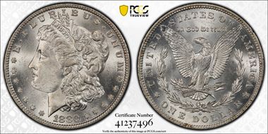 1880-O $1 VAM 7, Rusted Date MS64