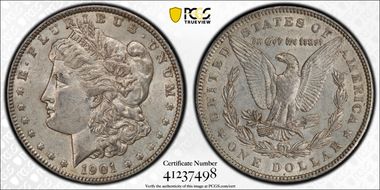 1901 $1 VAM 16 Doubled Ear AU55