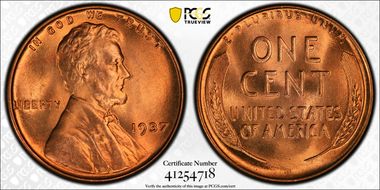 1937 1C MS67RD