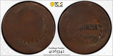 (1790) Church 1P Albany, New York No 'D' VF30BN