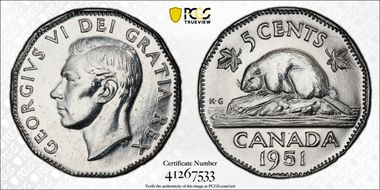 1951 5C Low Relief MS65