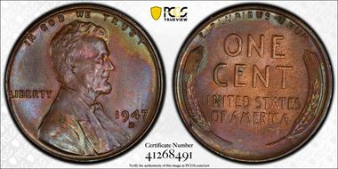 1947-D 1C MS64BN