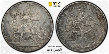 1912 Peso Caballito KM-453  Ag N1