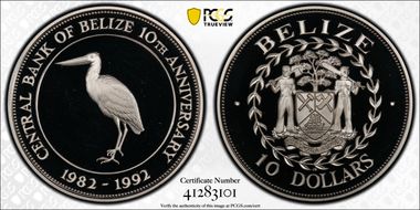 1992 $10 Central Bank KM-104 PR69DCAM