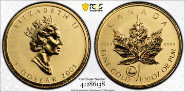 2001 $1 ML Viking Privy - Au SP69