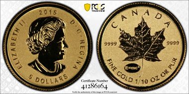 2015 $5 ML E=MC2 Privy Au SP69