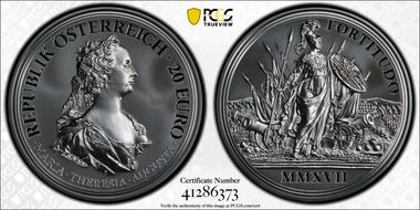 2017 € 20 Maria Theresa Courage and Determination PR70