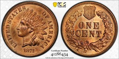 1873 1C Open 3 MS65+ RD