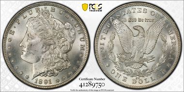 1891-CC $1 MS64+