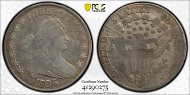 1806 50C O-118a, Pointed 6, Stem N1