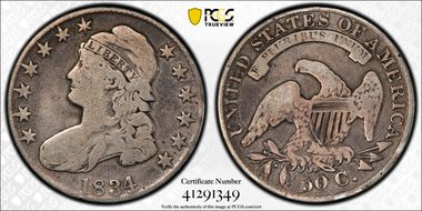 1834 50C Large Date, Large Letters N1