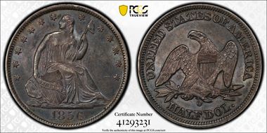 1856-O 50C AU58