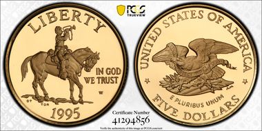 1995-W $5 Civil War PR69DCAM