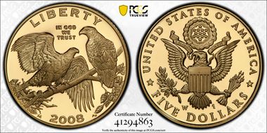 2008-W $5 Bald Eagle PR70DCAM