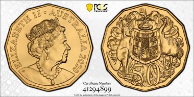 2020-M 50C ANDA Money Expo Gilt Privy Mark MS68