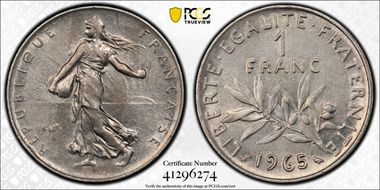 1965 1 Fr Gad-474 Petite chouette AU55