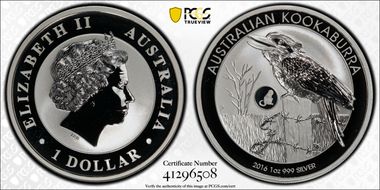 2016-P $1 Kookaburra Ag-Monkey Privy MS69