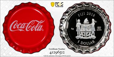 2018 $1 Coca-Cola Bottle Cap Colorized PR70DCAM