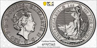 2021 £2 Britannia Ag First Strike MS69
