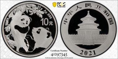 2021 10 Yn Panda Silver First Strike MS69