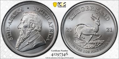2021 1 Rand Krugerrand Silver First Strike MS69