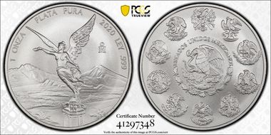 2020-Mo Onza Libertad Ag First Strike MS70