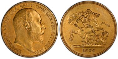 1902 £5 S-3966 Matte PR62